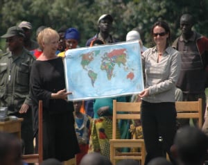Jendry and Dr. Katie Fawcett at the Bisate School